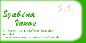 szabina vamos business card